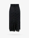 Dolce & Gabbana Devoré Silk Skirt With All-over Dg Logo In Black