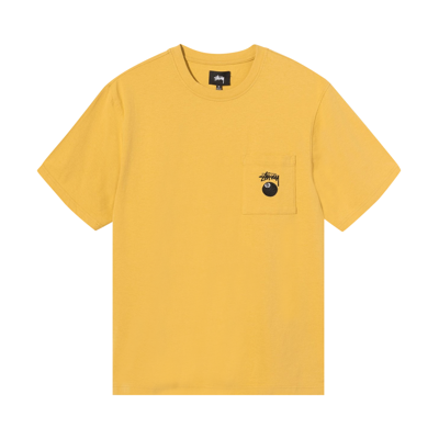 Pre-owned Stussy 8 Ball Pocket Crew 'mustard' In Yellow