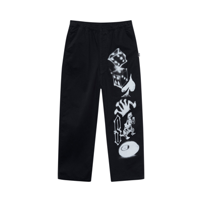 Pre-owned Stussy Airbrush Icon Beach Pant 'black'