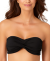 ANNE COLE SOLID TWIST-FRONT BIKINI TOP