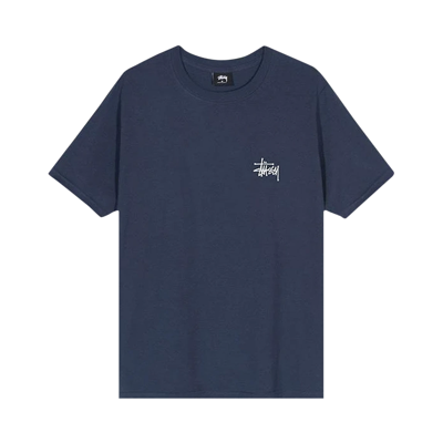 Pre-owned Stussy Basic Tee 'navy' In Blue