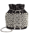 INC INTERNATIONAL CONCEPTS DRAWSTRING EMBELLISHED PEARL BUCKET BAG, CREATED FOR MACY'S