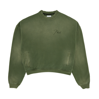 Pre-owned Rhude Crewneck 'sundry Olive' In Green