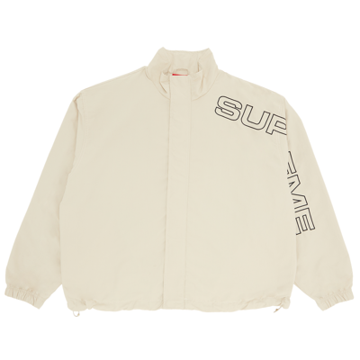 Pre-owned Supreme Spellout Embroidered Track Jacket 'sand' In Tan