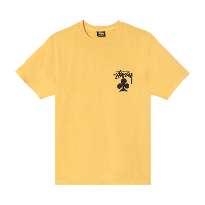 Pre-owned Stussy Club Pigment Dyed Tee 'yellow'