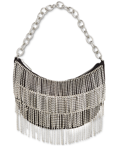 Inc International Concepts Crystal Fringe Hobo Bag, Created For Macy's In Black