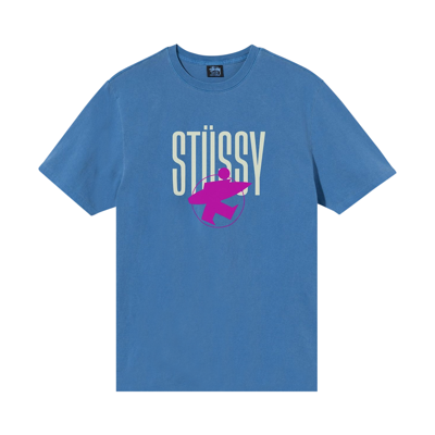 Pre-owned Stussy Surfman Pigment Dye Tee 'blue'