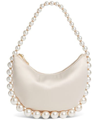 Inc International Concepts Crescent Embellished Hobo Bag, Created For Macy's In Silver