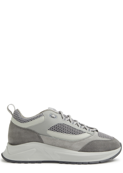 Cleens Essential Runner Panelled Suede Sneakers In Grey