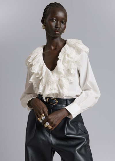 Other Stories Layered Ruffle Blouse In White