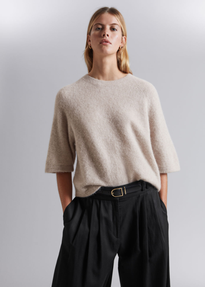 Other Stories Knit T-shirt In Rust