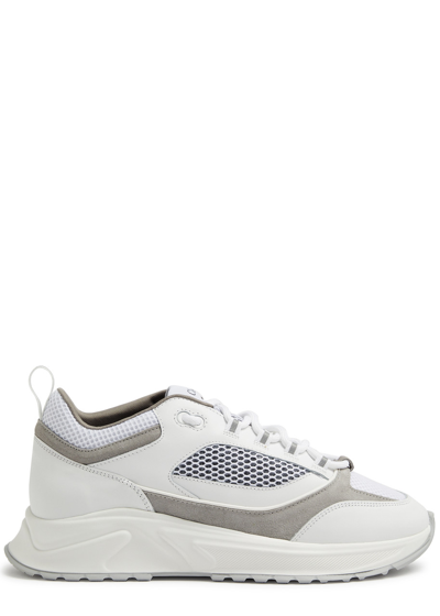 Cleens Essential Runner Panelled Leather Sneakers In White