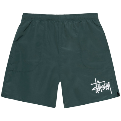 Pre-owned Stussy Big Basic Water Short 'atlantic' In Green