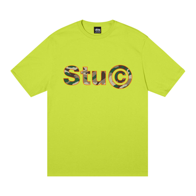 Pre-owned Stussy Stu C. Camo Tee 'keylime' In Green