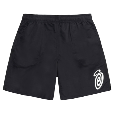 Pre-owned Stussy Curly S Water Short 'black'
