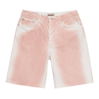 Pre-owned Stussy Spray Dye Big Ol' Shorts 'faded Pink' In Multi-color