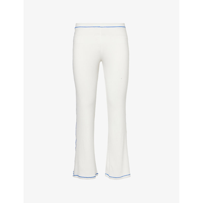 Underdays Womens White Exposed-seam Relaxed-fit Stretch-woven Trousers