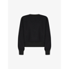 The Frankie Shop Frankie Shop Womens Black Vanessa Padded-shoulder Cotton-jersey Sweatshirt