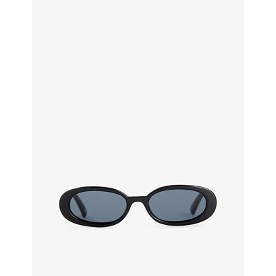 Le Specs Womens Black Outta Love Oval-frame Plastic Sunglasses
