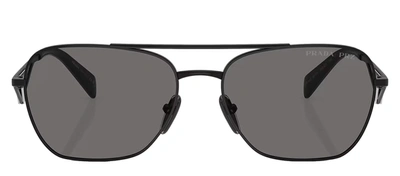 Prada Pr A50s 1ab5z1 Navigator Polarized Sunglasses In Grey