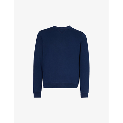 Derek Rose Mens Navy Quinn Relaxed-fit Cotton And Modal-blend Sweatshirt