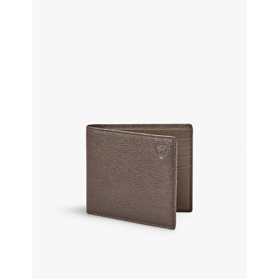 Aspinal Of London Womens Charcoal Slimline Eight-card Saffiano-leather Billfold Wallet