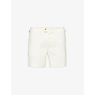 Tom Ford Nylon Faille Classic Swim Shorts In White