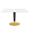 Modway Zinque 47in Square Dining Table In Gold