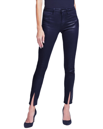 L Agence Jyothi High Rise Split Ankle Jean In Midnight Coated In Blue