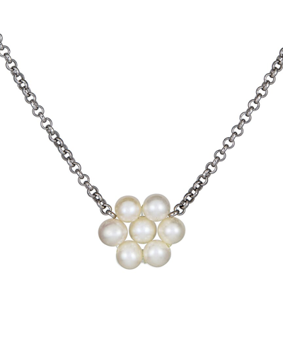 Belpearl Silver 4-5mm Pearl Necklace In Metallic