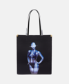 Stella Mccartney Sexy Robot Graphic Organic Cotton Canvas Tote Bag In Black