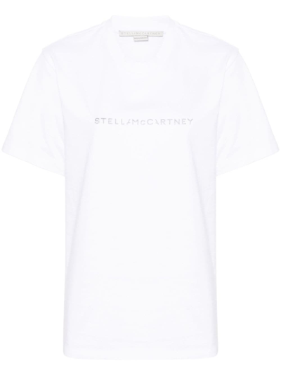 Stella Mccartney Logo Cotton T-shirt In ホワイト