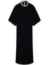 Stella Mccartney Embellished-collar Cape Sleeve Maxi Dress In ブラック