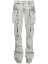 Attico Denim Trousers With Waist Belt Loops In グレー