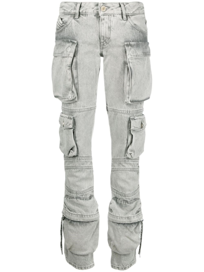 Attico Cotton Cargo Jeans In グレー
