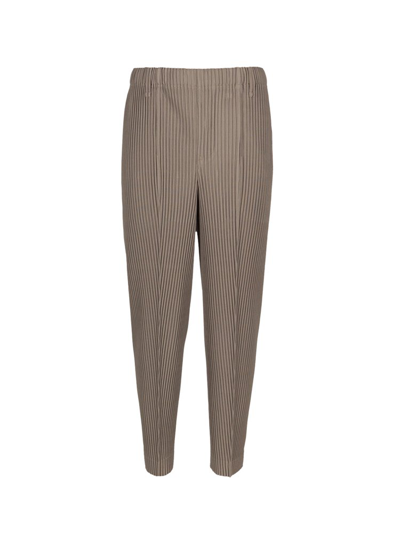 Issey Miyake Homme Plisse  High Waisted Pleated Trousers In Grey