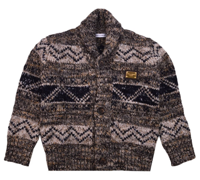 Dolce & Gabbana Kids' Patterned Intarsia Knitted Cardigan In Multicolor