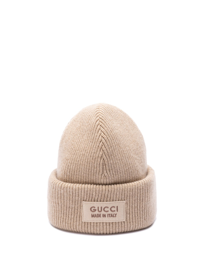 Gucci Knit Beanie In Beige