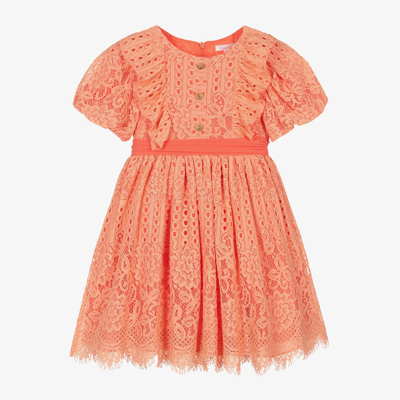 Patachou Babies' Girls Orange Lace Dress