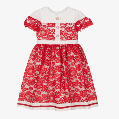 Patachou Babies' Girls Red Lace & Chiffon Dress