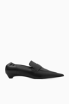 Cos Pointed Leather Kitten-heel Loafers In Black
