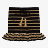 Nessi Byrd Teen Girls Black & Gold Crochet Beach Skirt In Black