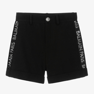 Balmain Kids' Boys Black Milano Jersey Shorts