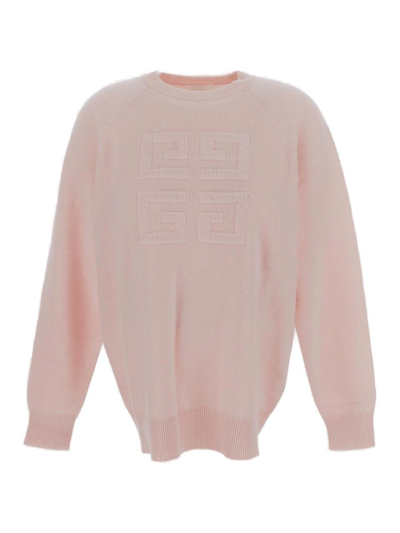 Givenchy Logo Intarsia Knit Sweater In Pink