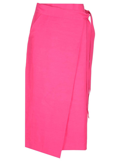 P.a.r.o.s.h . Wrap Midi Skirt In Pink