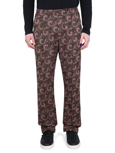 Needles Pintuck Bold-checked Trousers In Brown