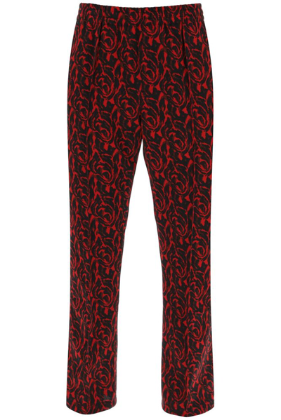 Needles Pintuck Bold-checked Trousers In Red