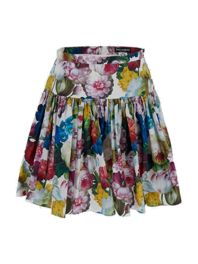 Dolce & Gabbana Floral Printed Mini Skirt In Multi