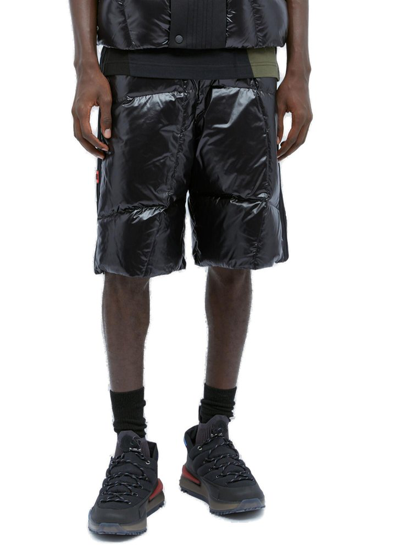 Moncler Genius Adidas Originals Straight-leg Tech Jersey-trimmed Quilted Glossed-shell Down Shorts In Black