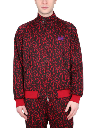 Needles Graphic-pattern Funnel Neck Jacket In Red